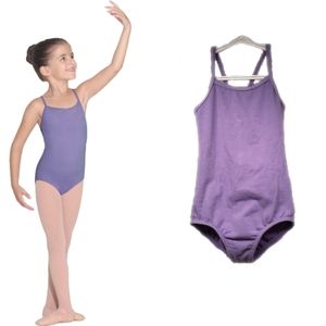 4-6 Motionwear leo purple spaghetti straps